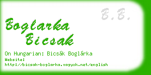 boglarka bicsak business card