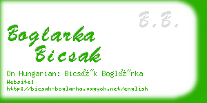 boglarka bicsak business card